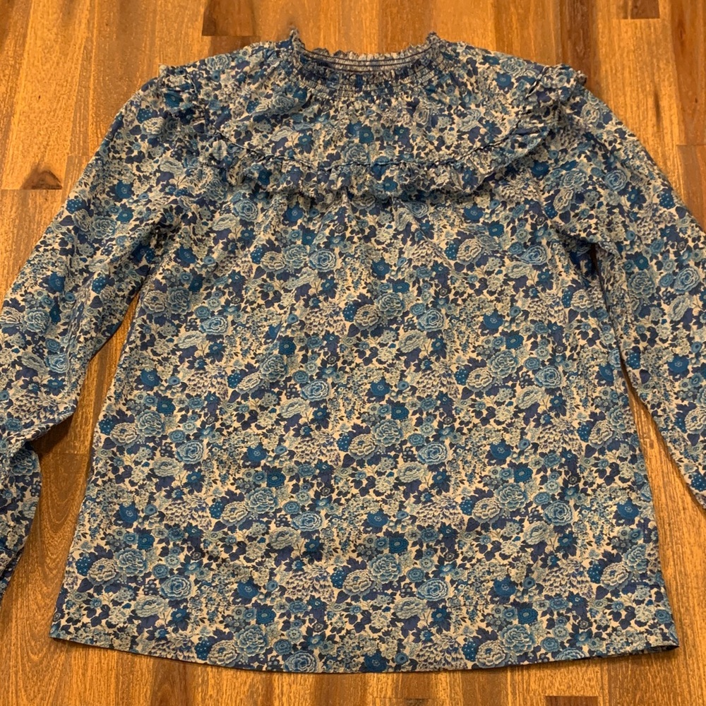 J. Crew Made with Liberty Fabrics blue floral blouse. XXS